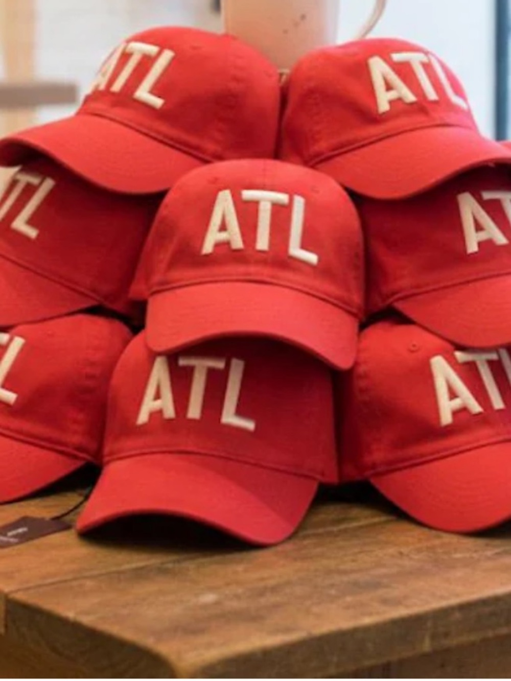 Red ATL Embroidered Baseball Cap
